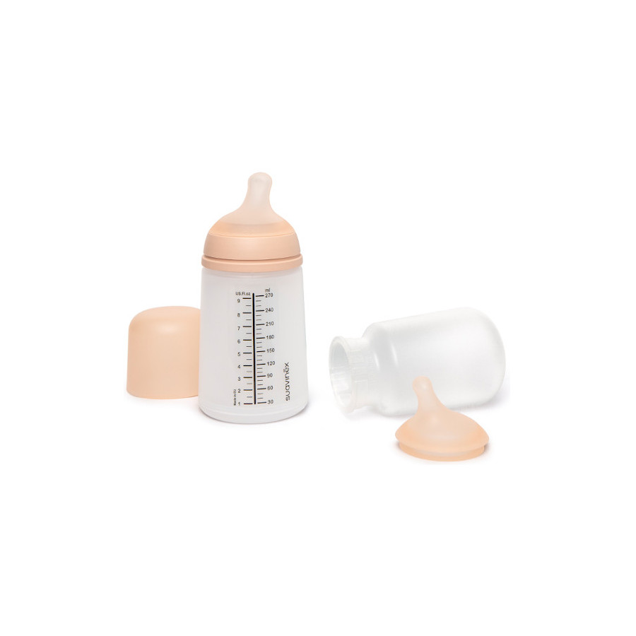 Suavinex Butelka ZERO ZERO Zestaw 270ml średni przepływ 3m+ M