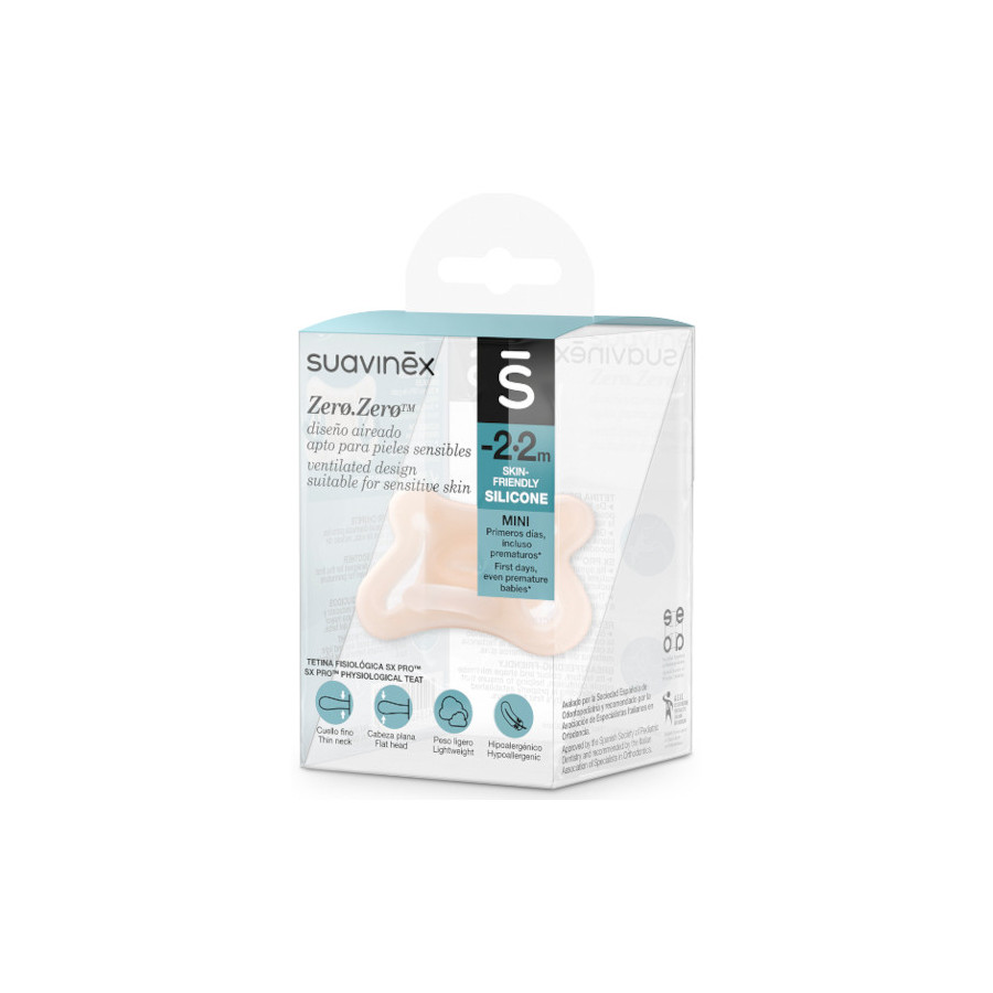 Suavinex Smoczek ZERO ZERO fizjologiczny SX PRO silikonowy -2-2m+