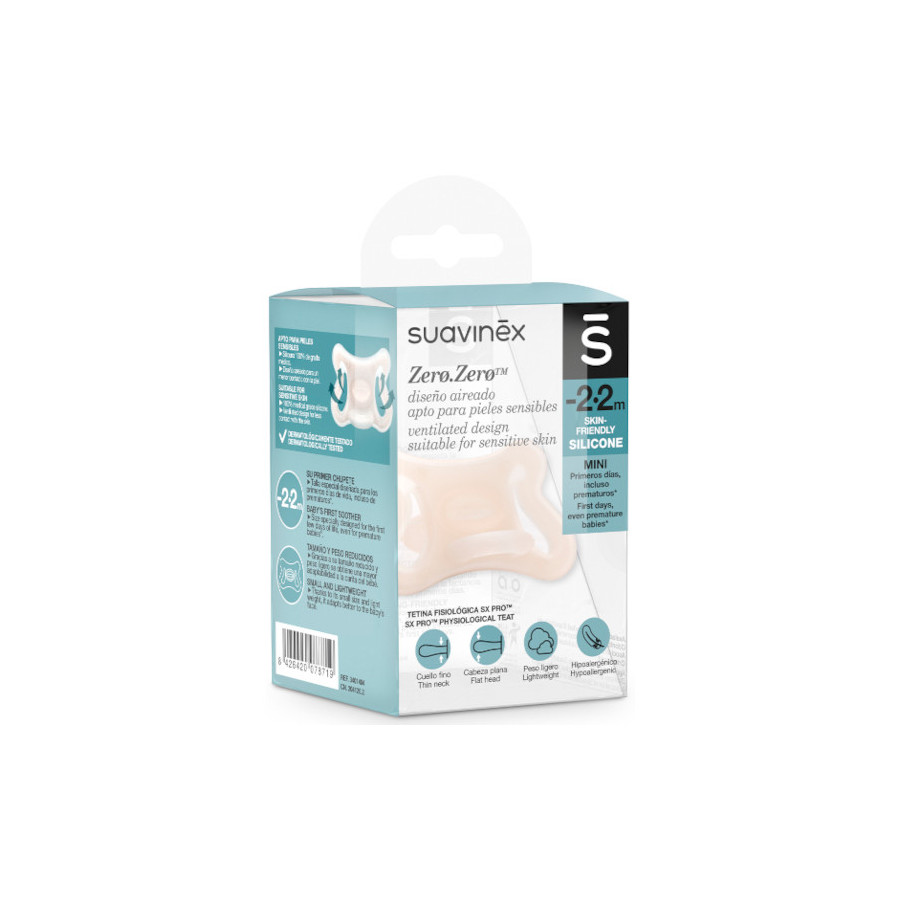 Suavinex Smoczek ZERO ZERO fizjologiczny SX PRO silikonowy -2-2m+