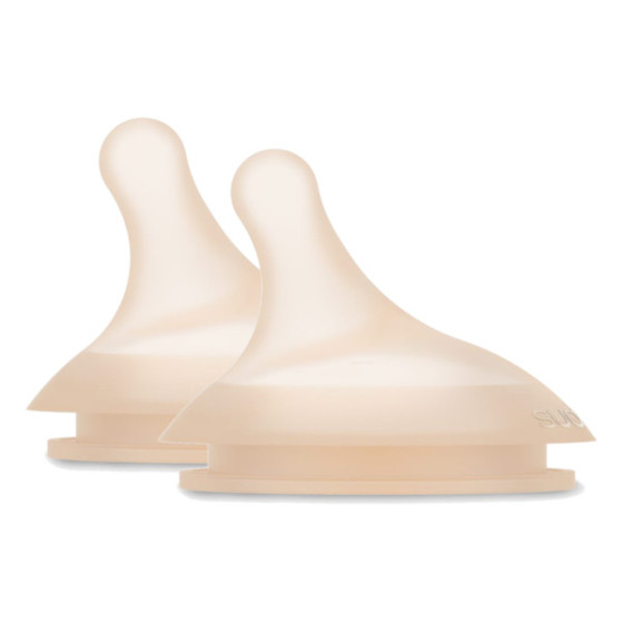 Suavinex Smoczek do butelki ZERO ZERO 3m+ M średni przepływ 2 sztuki