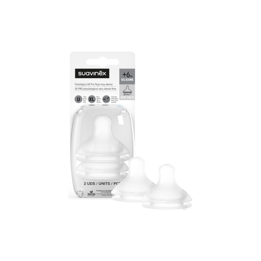 Suavinex Smoczek do butelki SX Pro kaszka papka XL 6m+ 2 sztuki