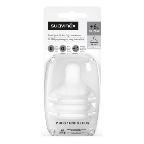 Suavinex Smoczek do butelki SX Pro kaszka papka XL 6m+ 2 sztuki