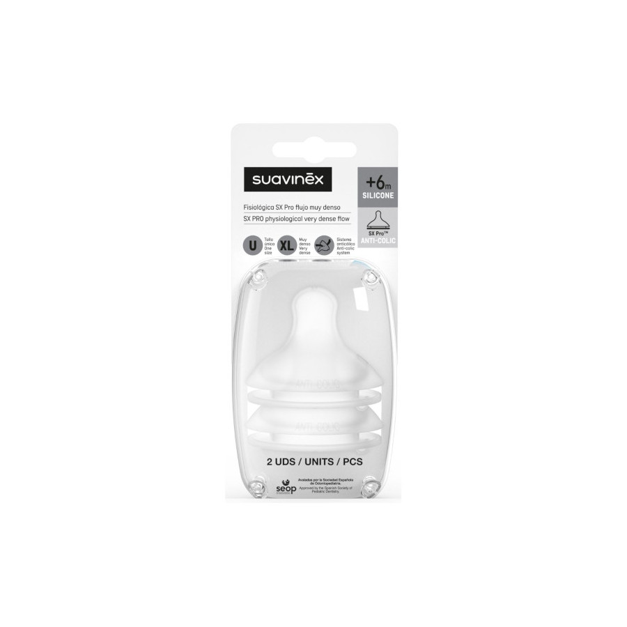 Suavinex Smoczek do butelki SX Pro kaszka papka XL 6m+ 2 sztuki
