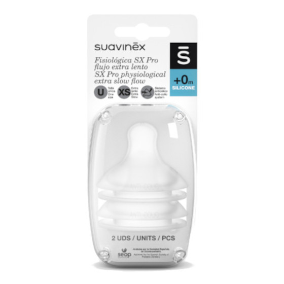 Suavinex Smoczek do butelki SX Pro noworododek  XS 0+ 2 sztuki