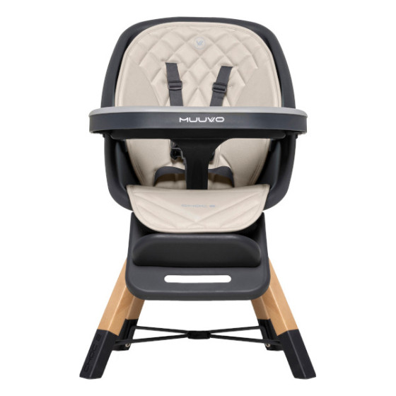 Muuvo Choc 2 krzesełko do karmienia 3w1 z obrotowym siedziskiem Beige