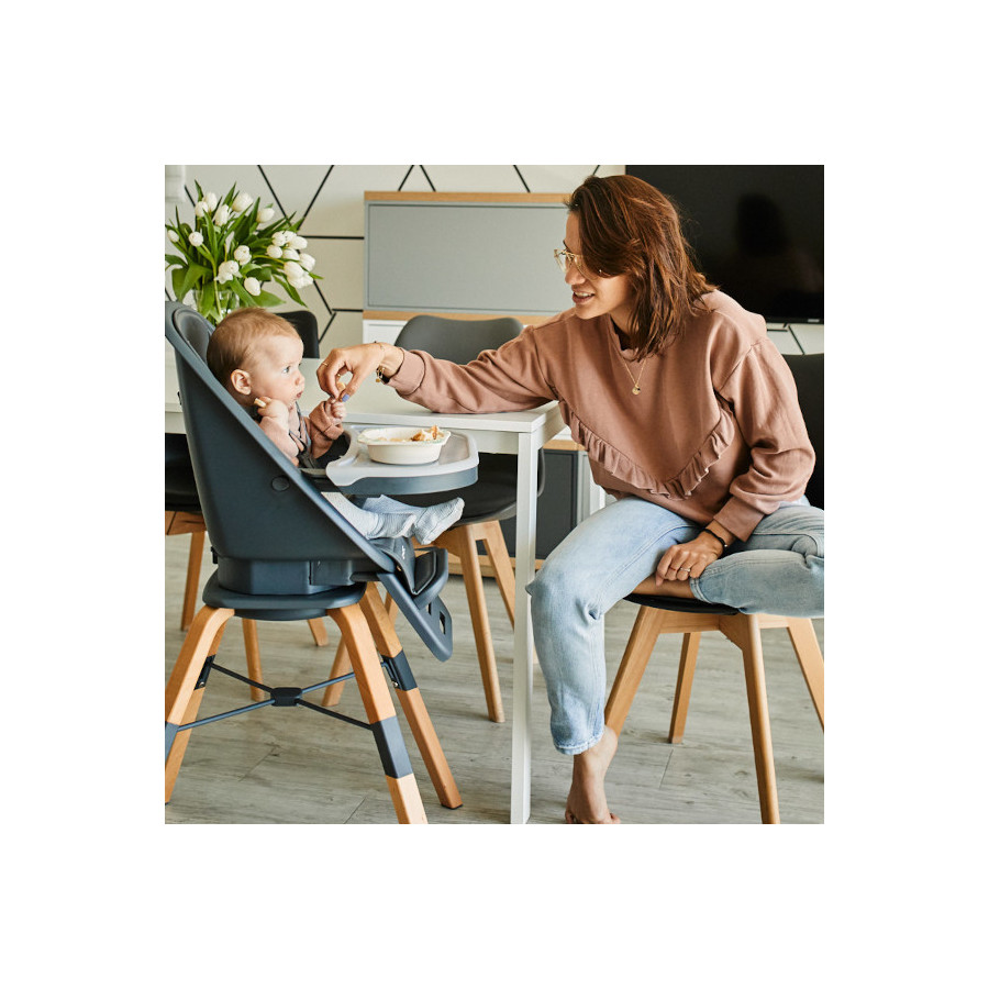 Muuvo Choc 2 krzesełko do karmienia 3w1 z obrotowym siedziskiem Graphite