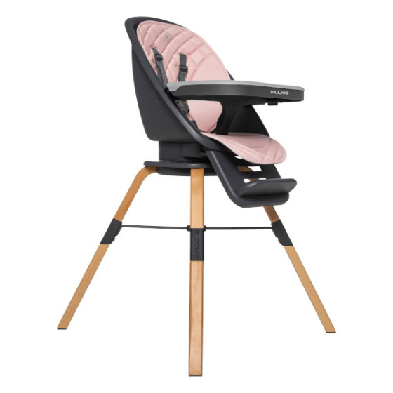 Muuvo Choc 2 krzesełko do karmienia 3w1 z obrotowym siedziskiem Graphite