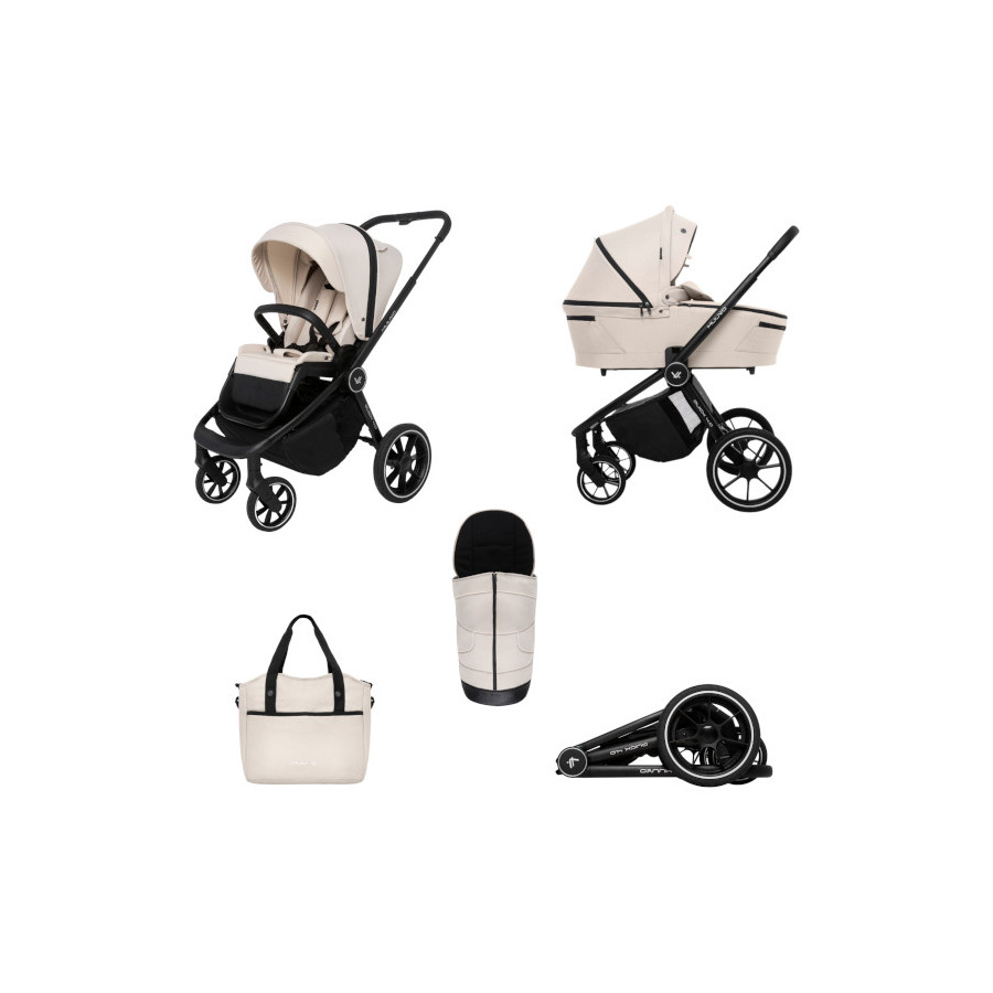 Muuvo Quick 4.0 funkcjonalny wózek dziecięcy zestaw 2w1 Desert Sand