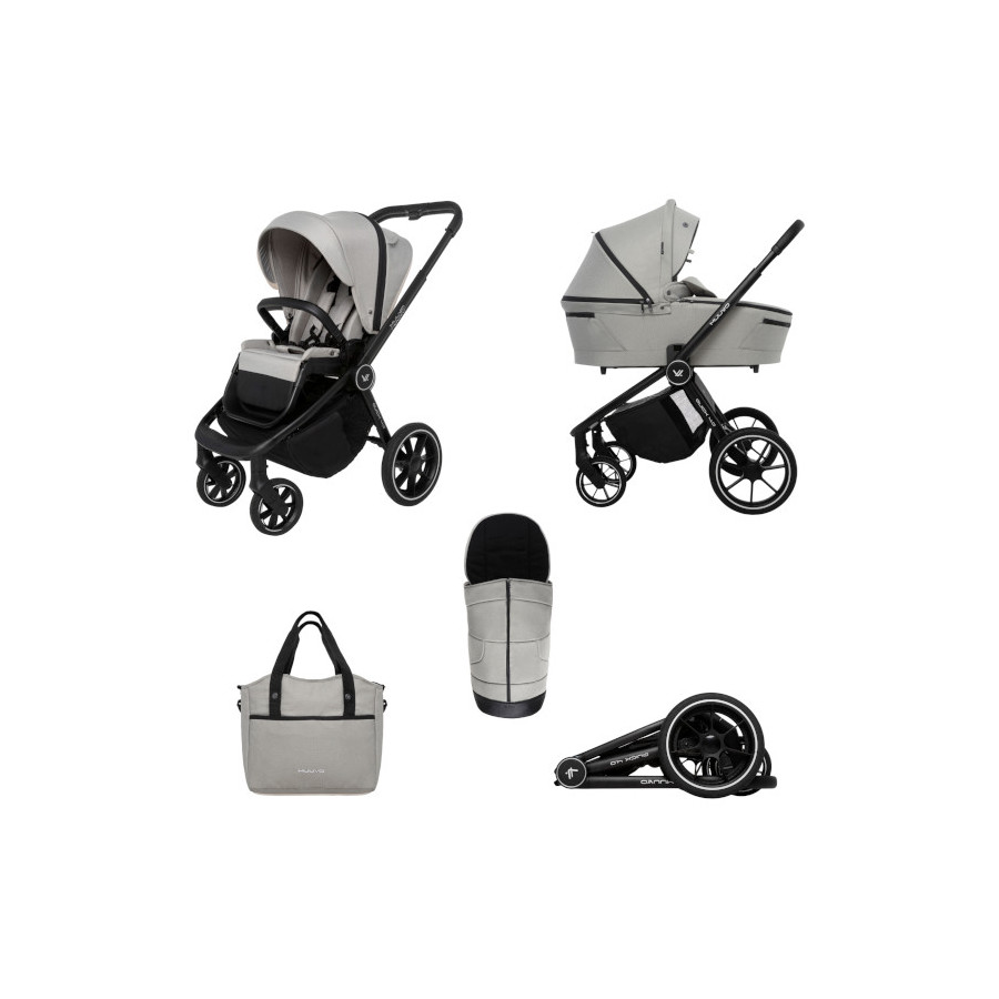 Muuvo Quick 4.0 funkcjonalny wózek dziecięcy zestaw 2w1 Steel Grey