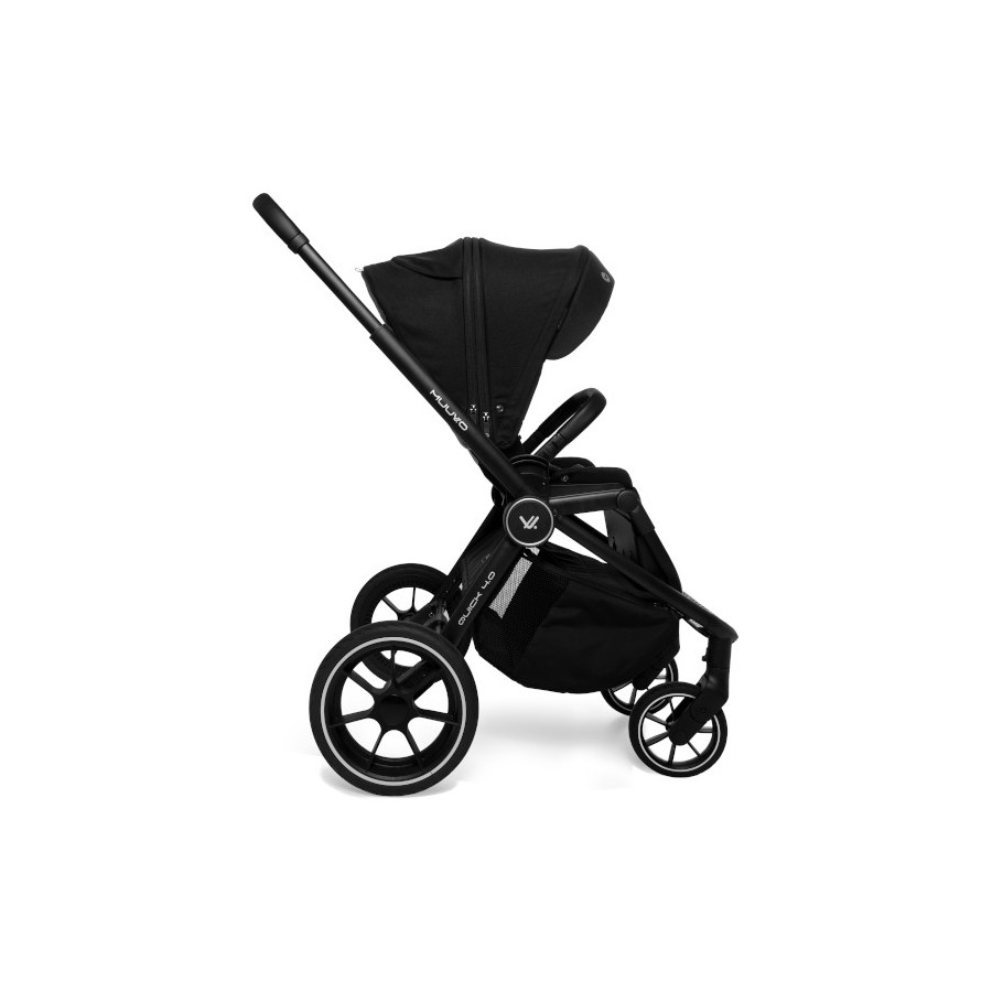 Muuvo Quick 4.0 funkcjonalny wózek dziecięcy zestaw 2w1 Classic Black