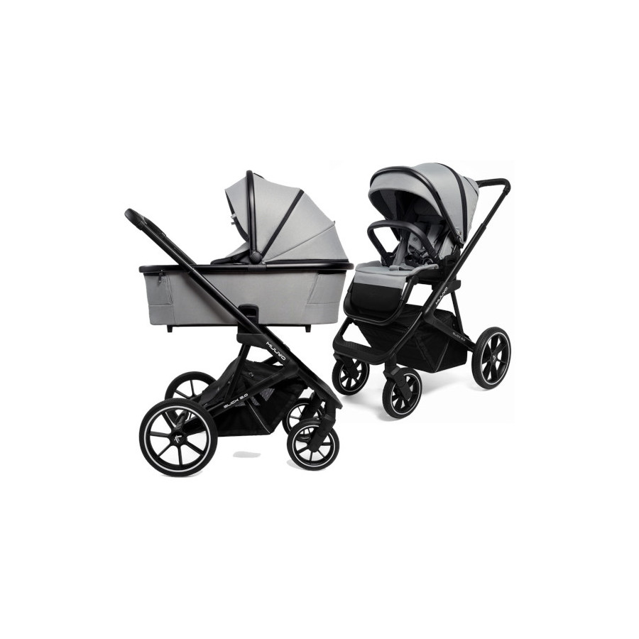 Muuvo Slick 2.0 wielofunkcyjny wózek głęboko-spacerowy 2w1 Light Grey