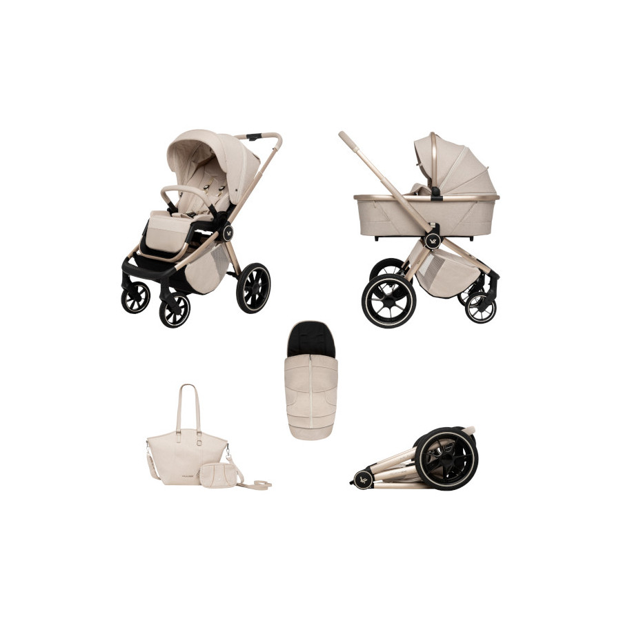 Muuvo Quick Boho wielofunkcyjny wózek dziecięcy zestaw 2w1 Beige