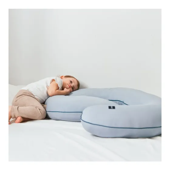 Poofi Poduszka ciążowa do spania bawełniana Organic Dusty Blue