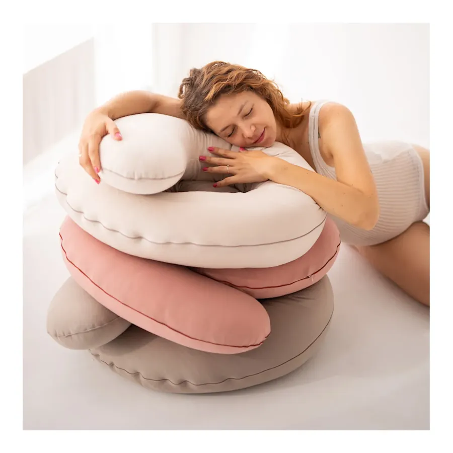 Poofi Poduszka ciążowa do spania bawełniana Organic Dusty Blue