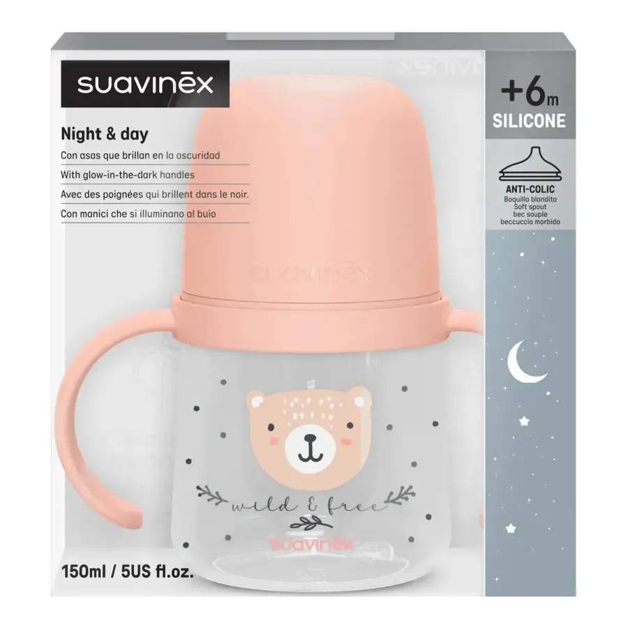 Suavinex Wild & Free kubek niekapek 150 ml z silikonowym ustnikiem