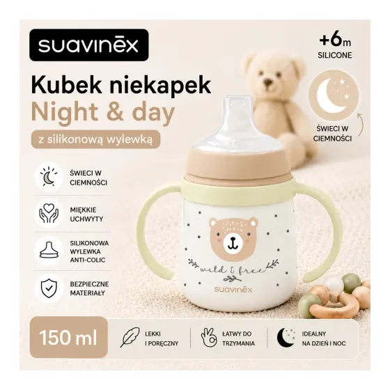 Kubek Suavinex do nauki samodzielnego picia dla dziecka od 6 miesiąca