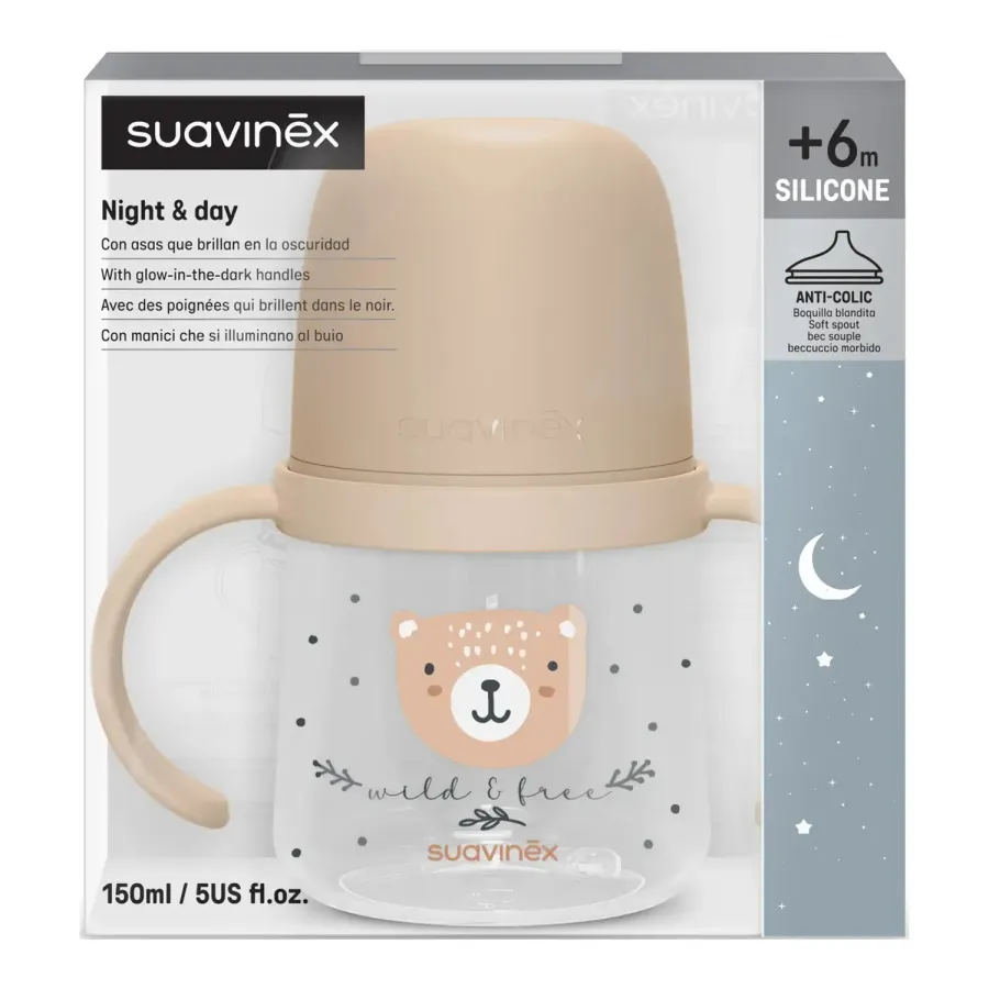 Suavinex Wild & Free kubek niekapek 150 ml z silikonowym ustnikiem
