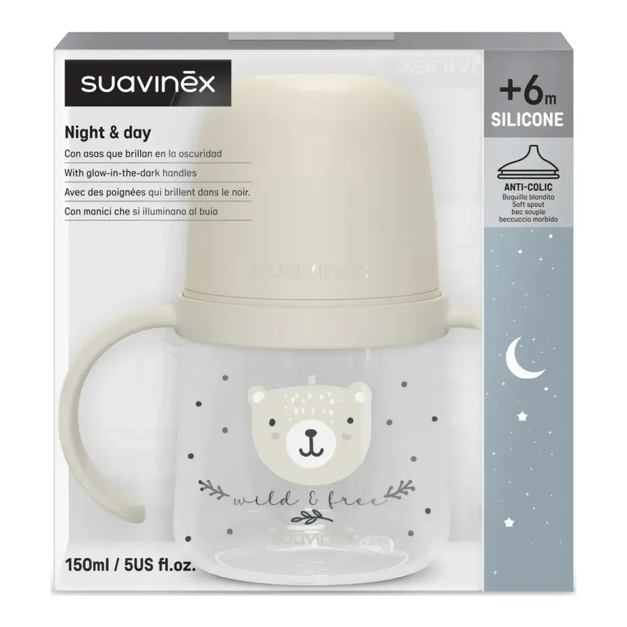Suavinex Wild & Free kubek niekapek 150 ml z silikonowym ustnikiem