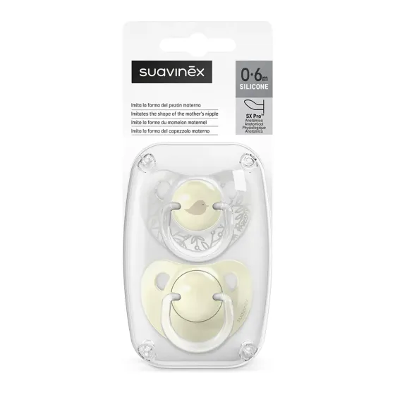 Suavinex smoczki uspokajające SX Pro 0m+ w opakowaniu