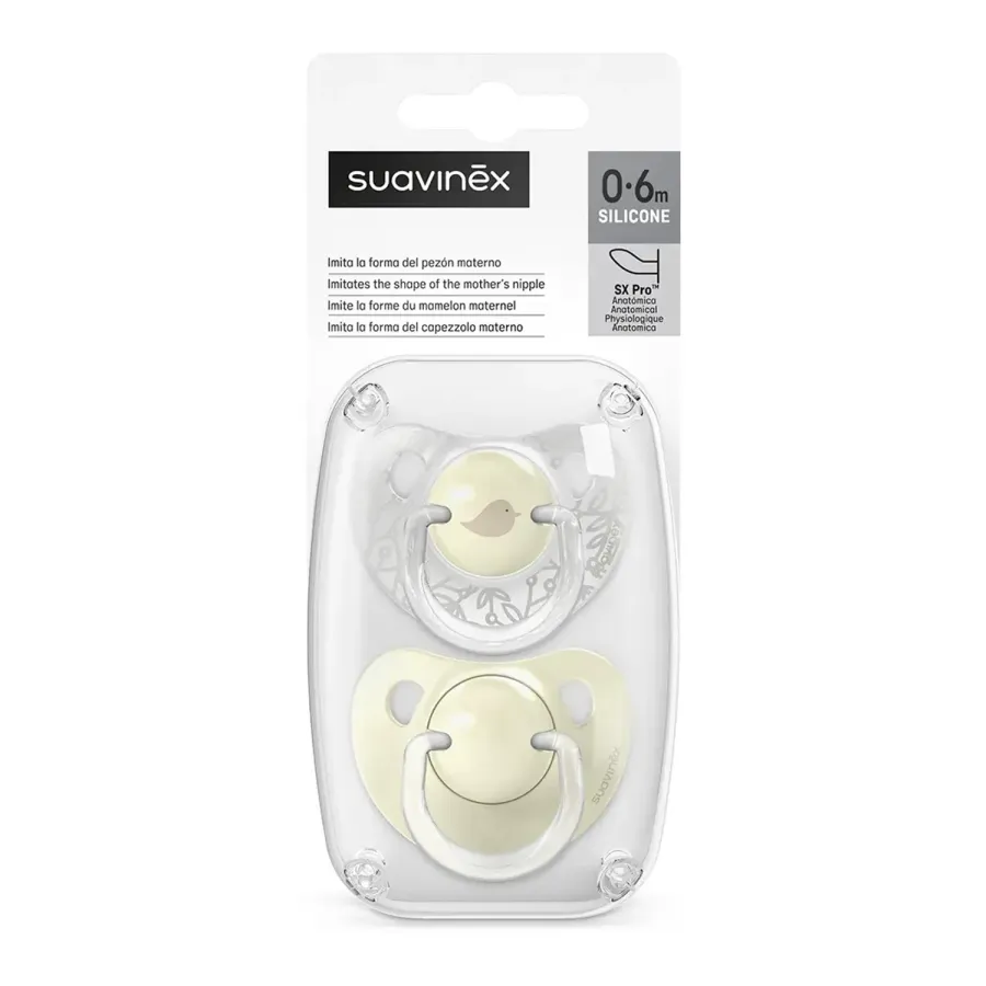 Suavinex smoczki uspokajające SX Pro 0m+ w opakowaniu