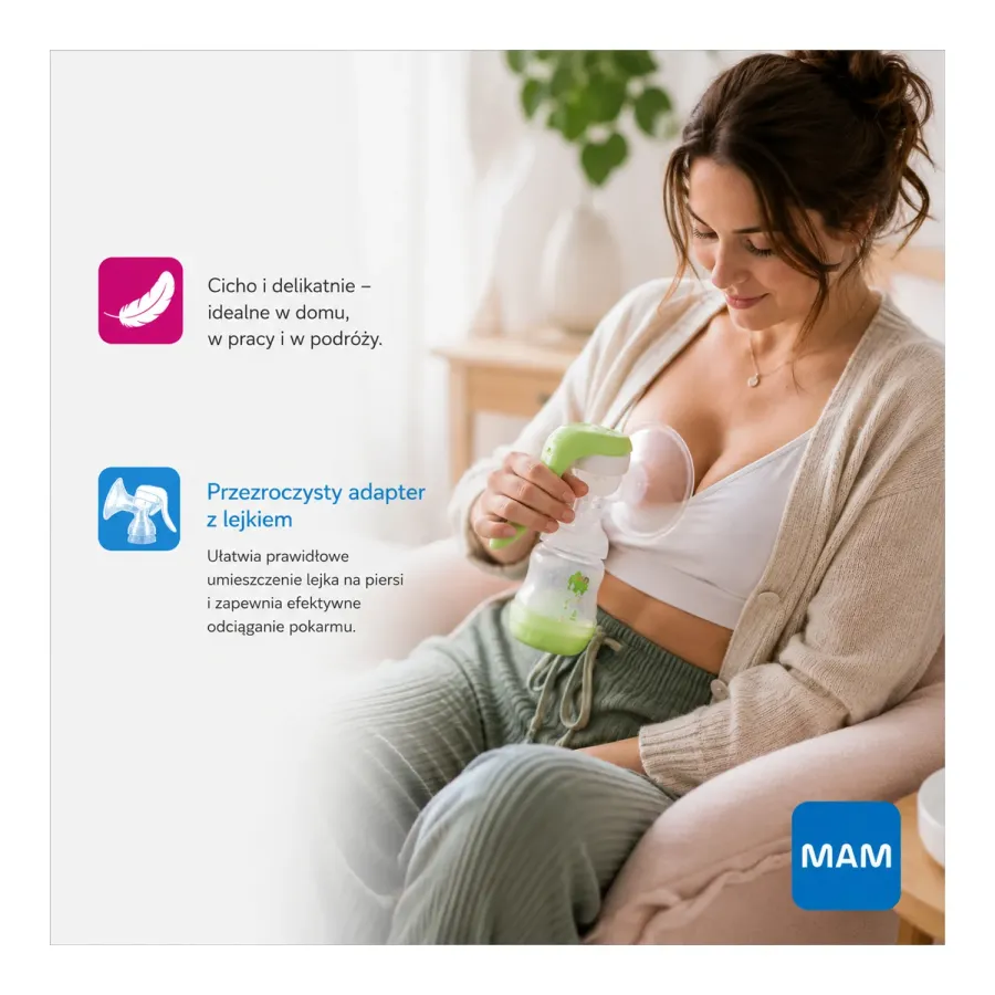 Miękki silikonowy lejek laktatora ręcznego MAM Baby