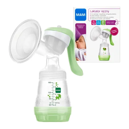 MAM Baby laktator ręczny Manual Breast Pump z butelką 160 ml