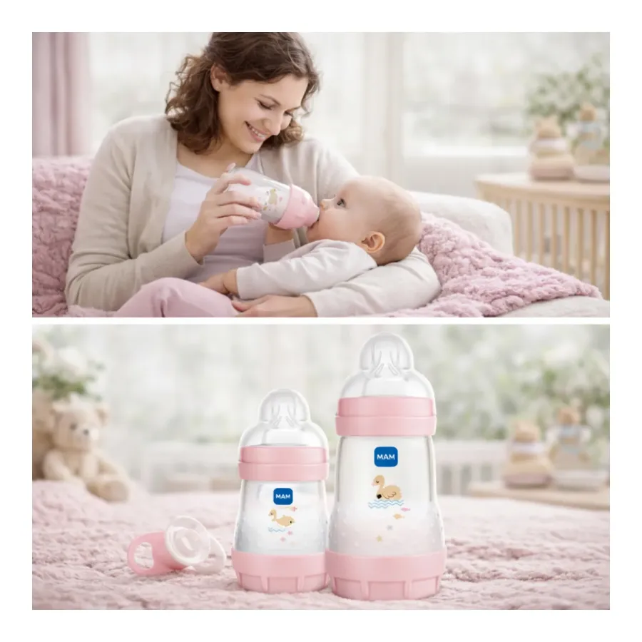 Zalety butelki MAM Baby Anti-Colic redukcja kolek i samosterylizacja
