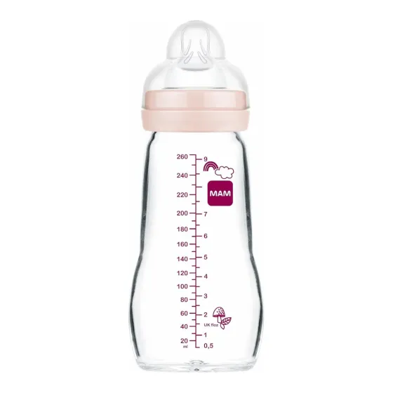 MAM Baby butelka szklana Feel Good 260 ml 2m+