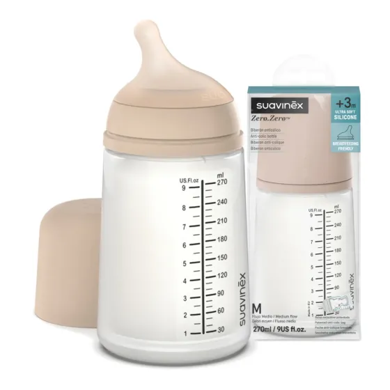 Suavinex butelka antykolkowa Zero Zero 270 ml przepływ M 3m+