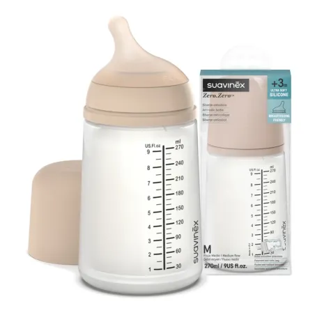 Suavinex butelka antykolkowa Zero Zero 270 ml przepływ M 3m+