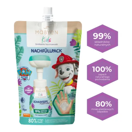Mabyen Psi Patrol zapas do mydła w piance malina 250 ml