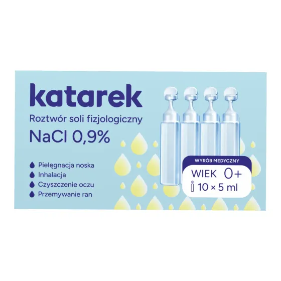Katarek Secure+ sterylny roztwór soli fizjologicznej 10 x 5 ml