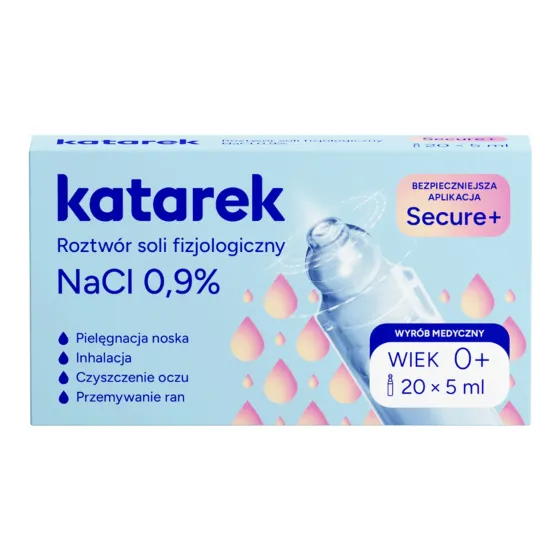 Katarek Secure+ sterylny roztwór soli fizjologicznej 20 x 5 ml