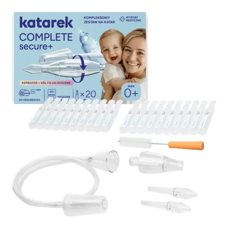 Katarek Complete Secure+ aspirator do nosa z solą fizjologiczną 20 x 5 ml
