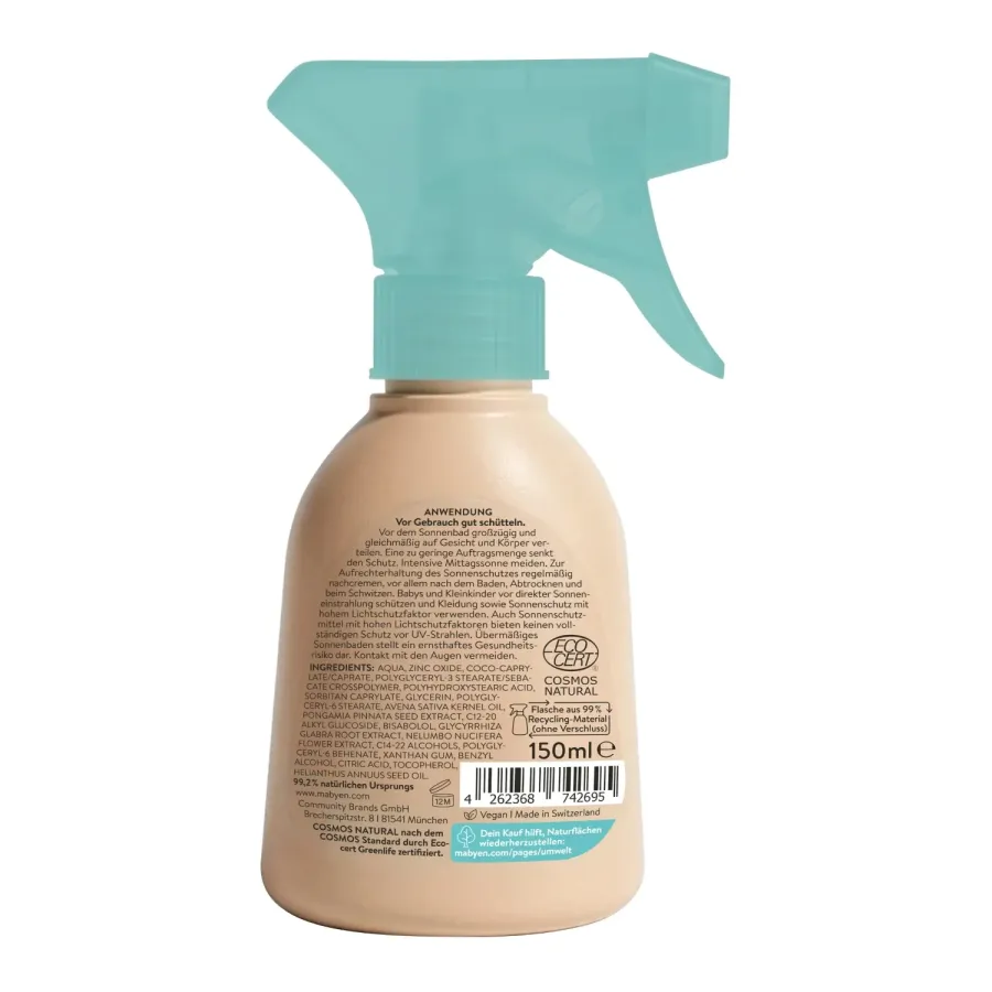 Spray przeciwsłoneczny MABYEN COSMOS wegański 150 ml