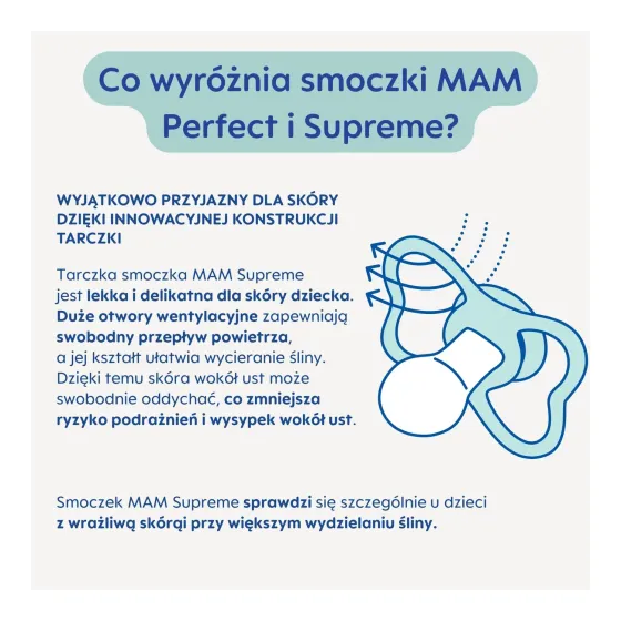 Smoczek MAM Supreme Night z otwartą tarczką i dużymi otworami