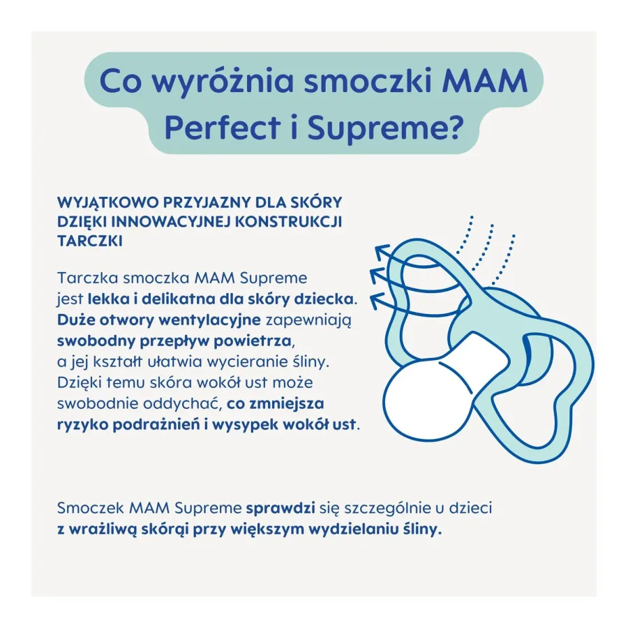 Smoczek MAM Supreme Night z otwartą tarczką i dużymi otworami