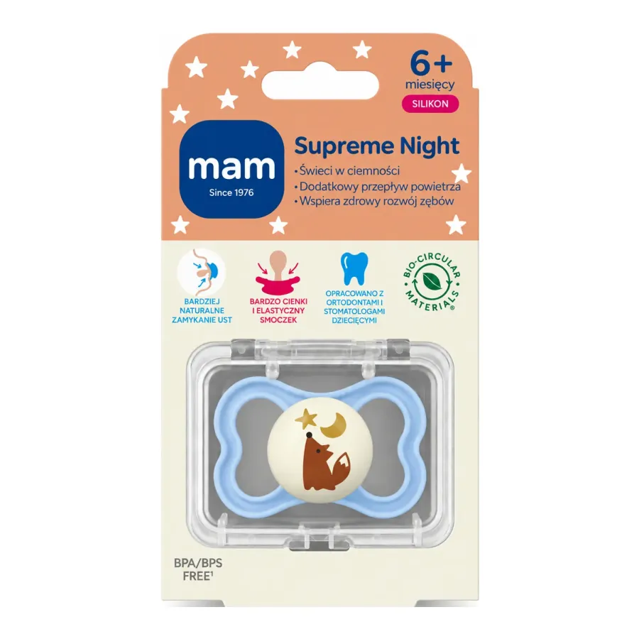 MAM Supreme Night ortodontyczny smoczek silikonowy 1 sztuka