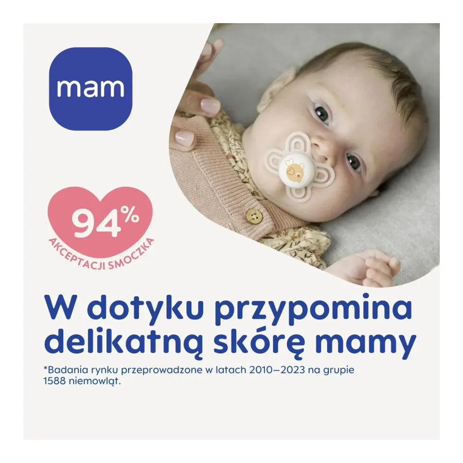 MAM Perfect smoczek dla noworodka z silikonem SkinSoft
