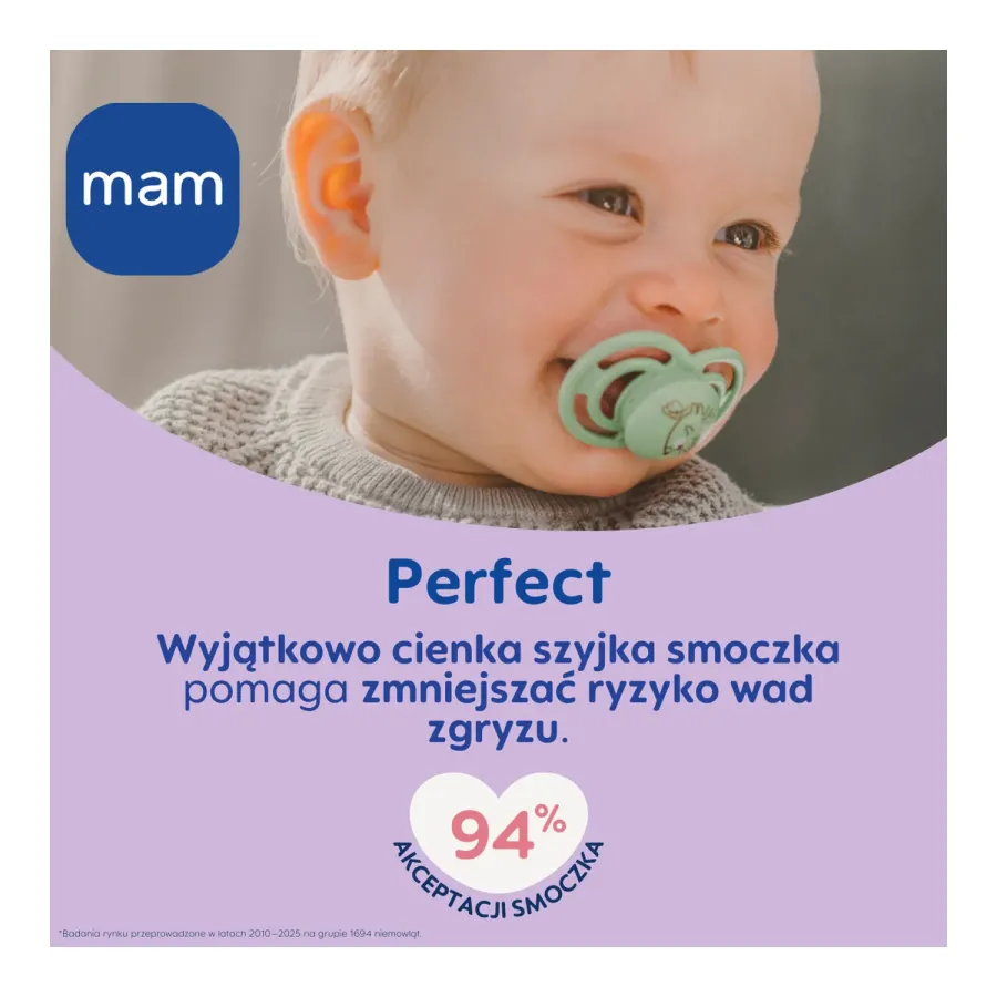 MAM Baby smoczek 0m+ z cienką elastyczną szyjką