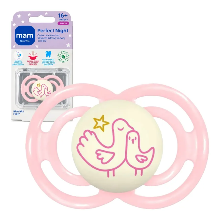 MAM Perfect Night ortodontyczny smoczek silikonowy 1 sztuka