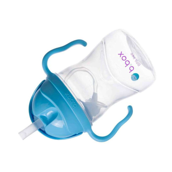 B.BOX Bidon z obciążoną słomką 240ml Borówka