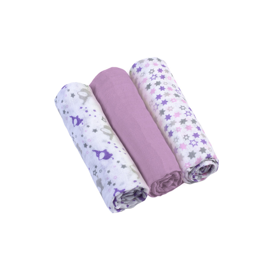 Babyono Pieluszka Bawełniana Muślinowa Super Miękka 3 sztuki