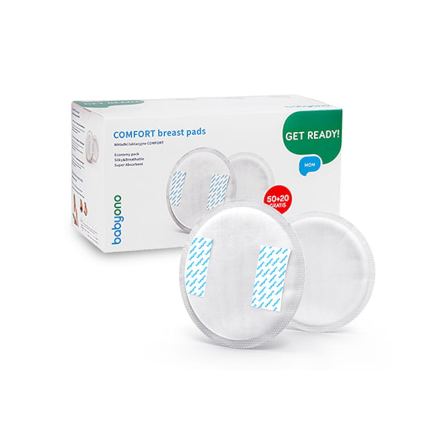 Babyono Wkładki laktacyjne krążki jednorazowe Comfort 50+20 sztuk
