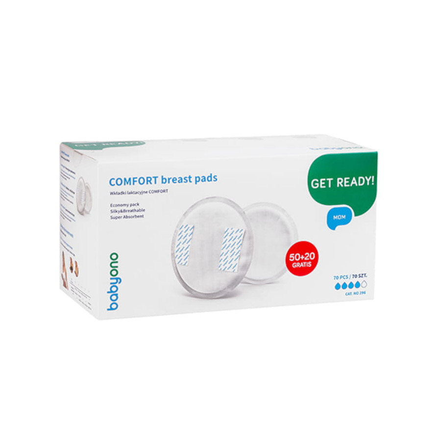 Babyono Wkładki laktacyjne krążki jednorazowe Comfort 50+20 sztuk