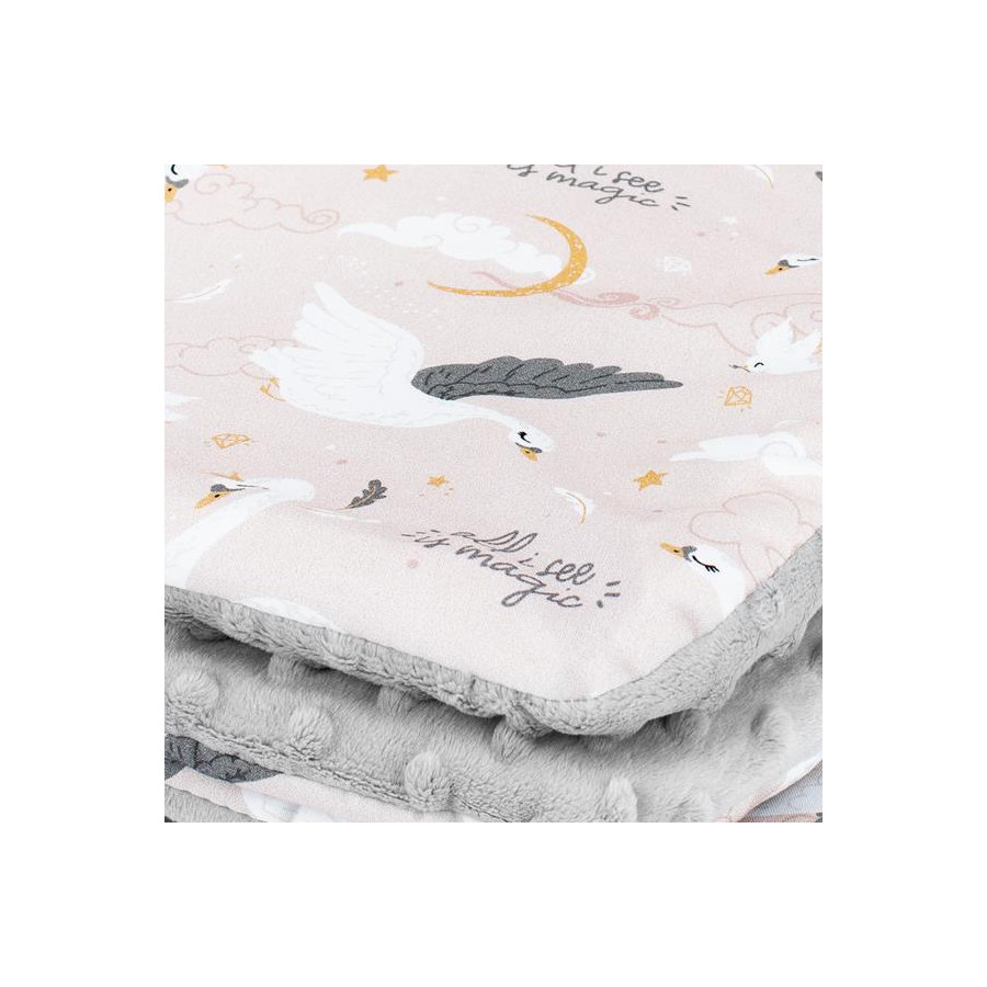 Bonjour Cherie Kocyk Bawełna z minky (100x150) Łabędzie