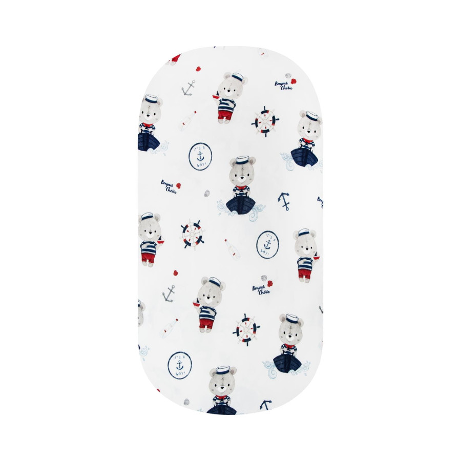 Bonjour Cherie Prześcieradło do gondoli Bambus 75x35cm Marynarz