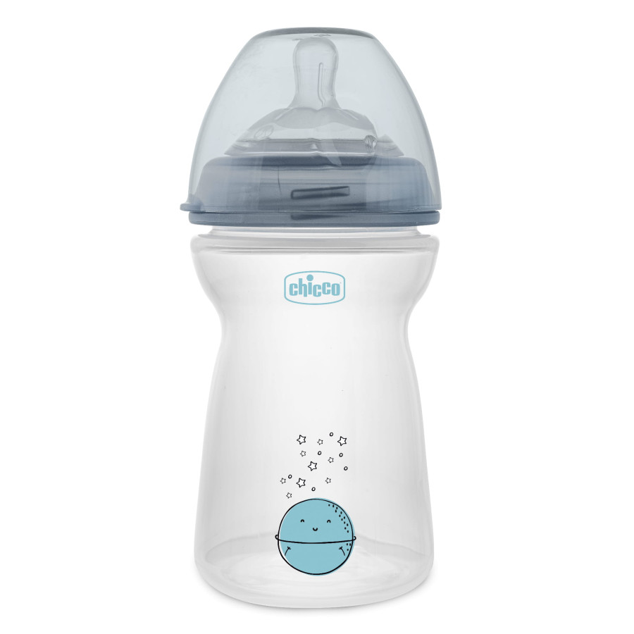 Chicco Butelka Natural Feeling 330ml ze smoczkiem 6m+