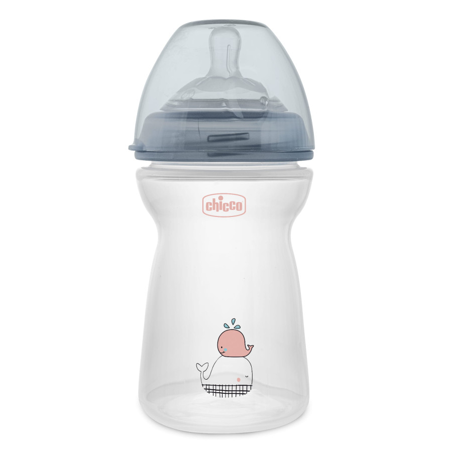 Chicco Butelka Natural Feeling 330ml ze smoczkiem 6m+