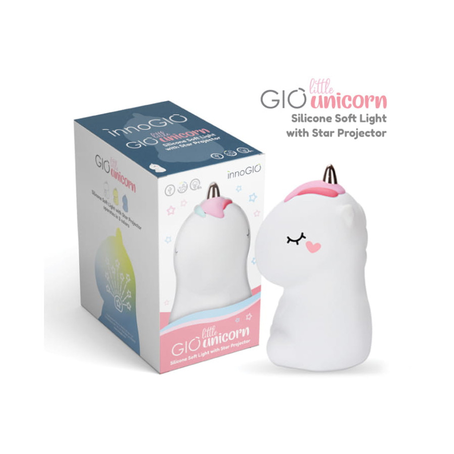 InnoGIO Lampka silikonowa z  projektorem Little Unicorn